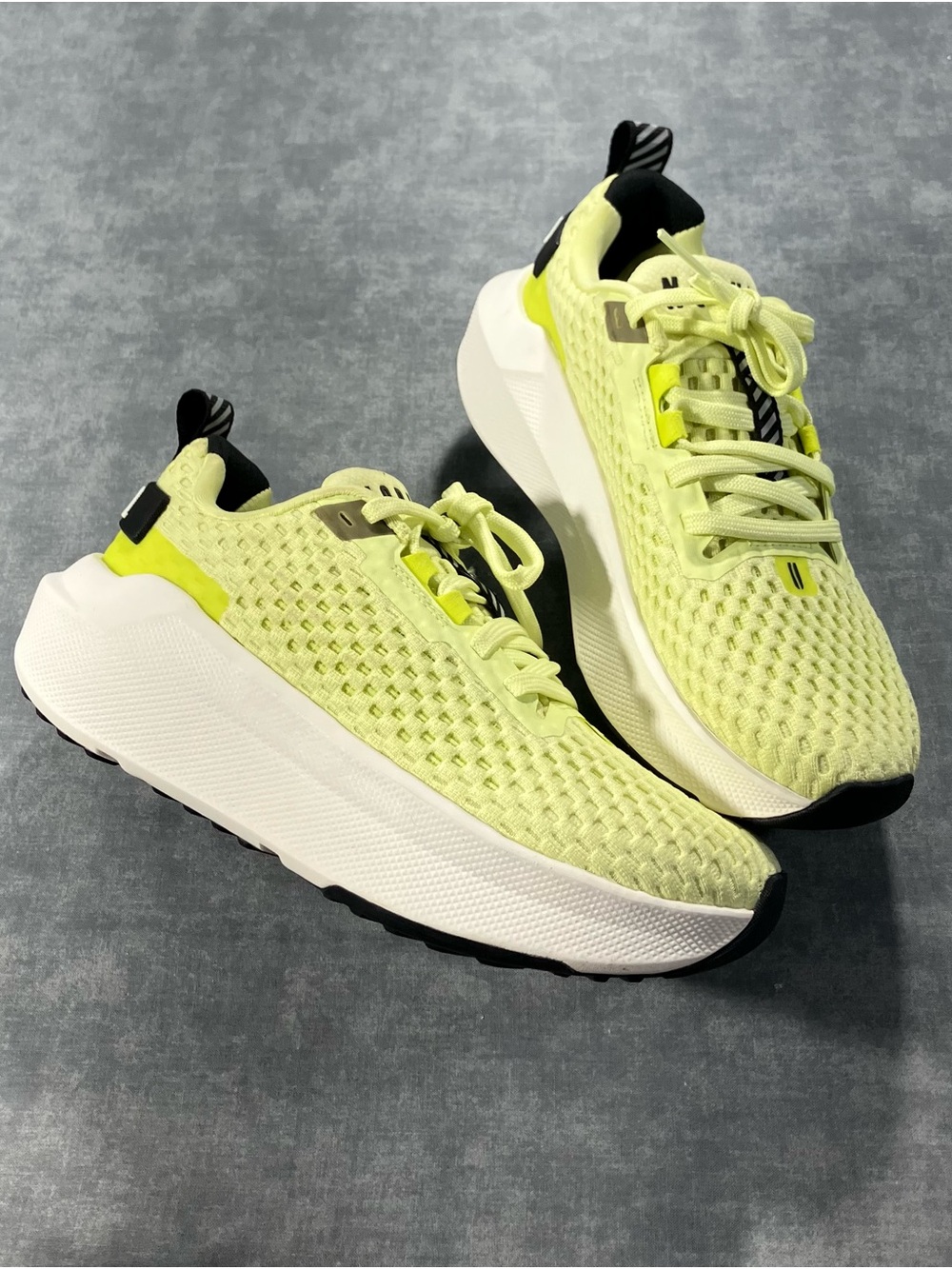 NOBULL Neon Yellow Knit Platform Slip-On Sneakers